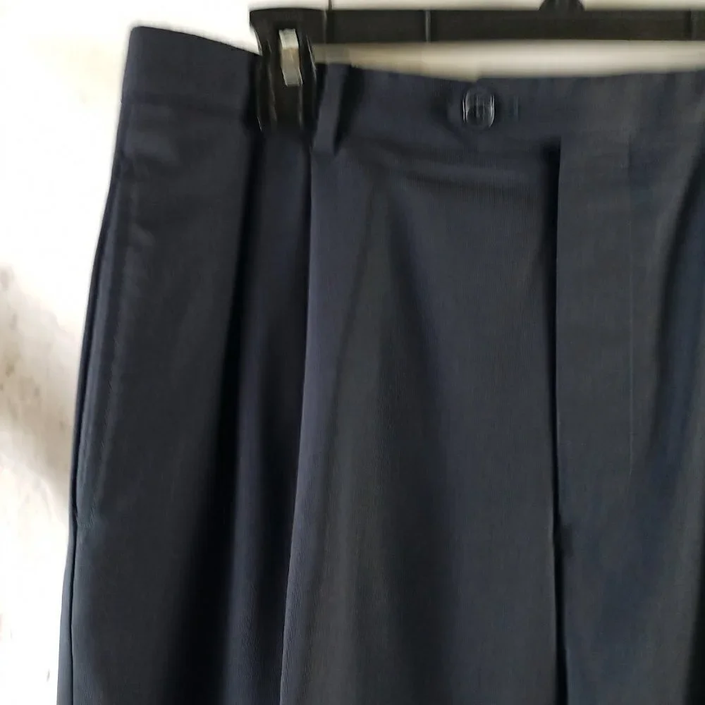 Joseph Abboud 40S Wool 3 Button Blue Birdseye 2pc Suit 32x28 Pleated